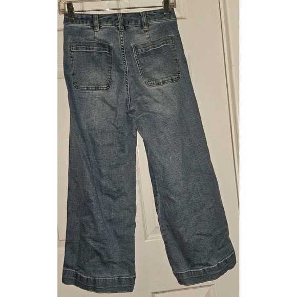 Oat New York Womens 2/26 Cropped Wide Leg High Rise Medium Wash Jeans - Picture 2 of 5